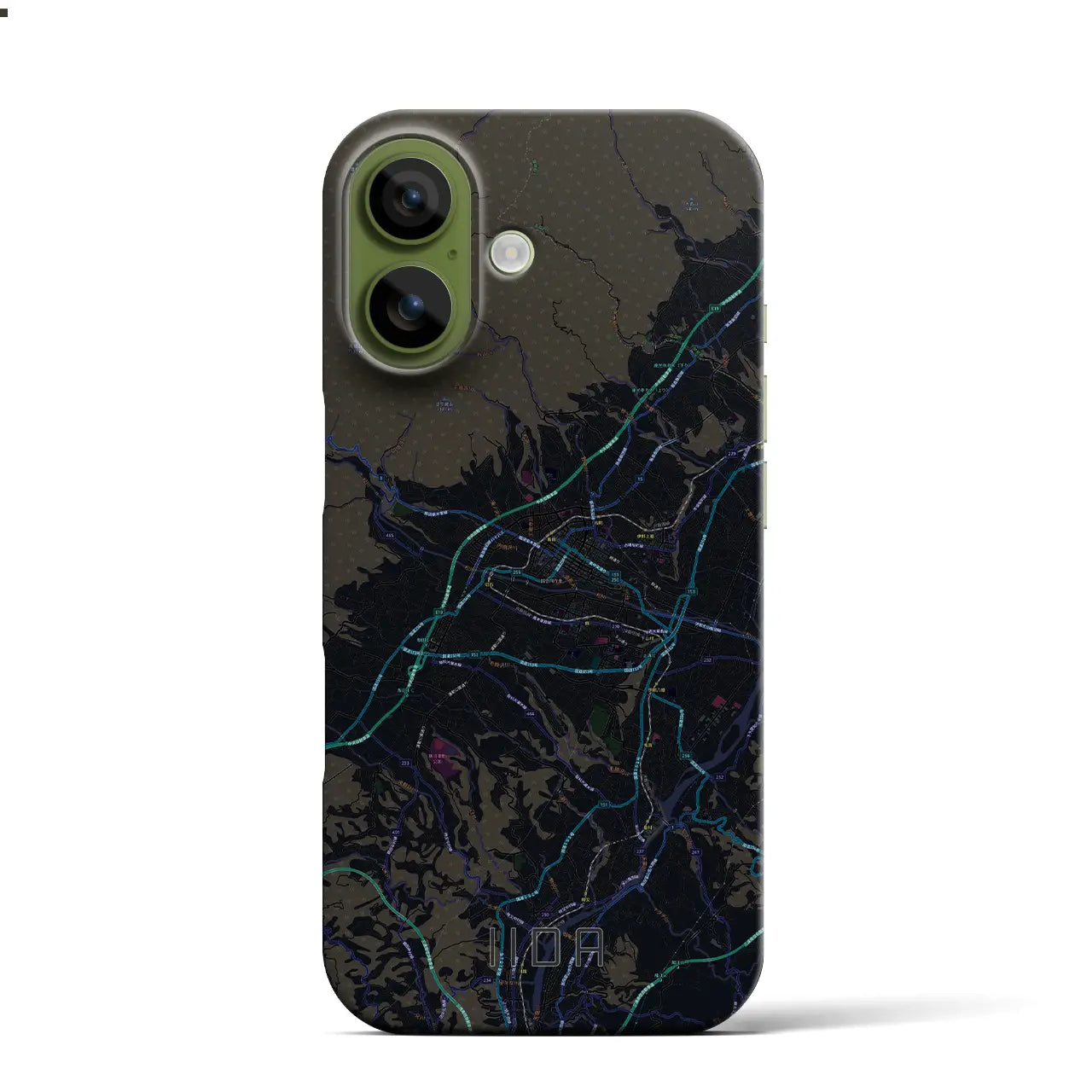 【飯田（長野県）】地図柄iPhoneケース（バックカバータイプ）