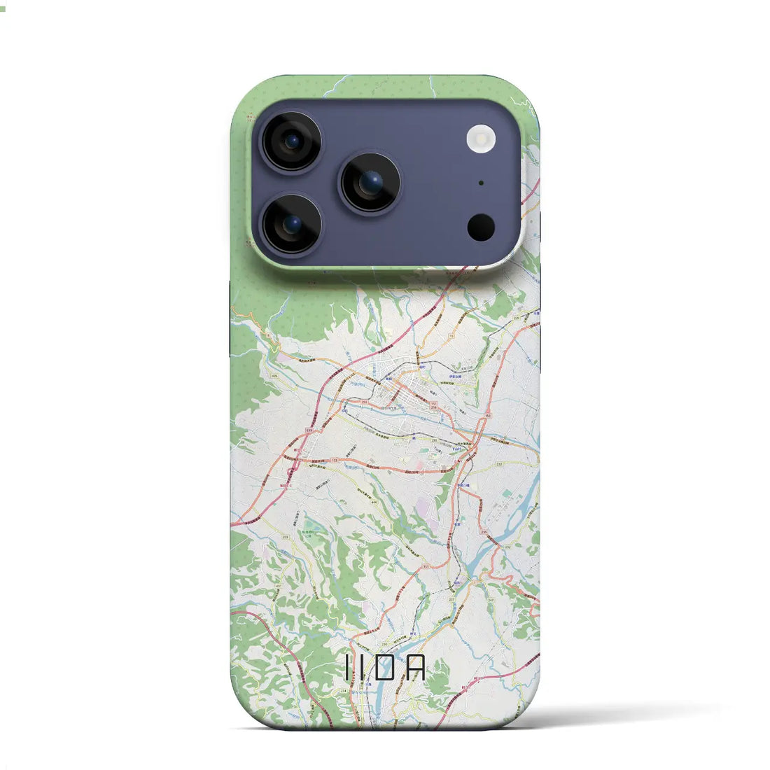 【飯田（長野県）】地図柄iPhoneケース（バックカバータイプ）ブラック・iPhone 17 Pro Max 用