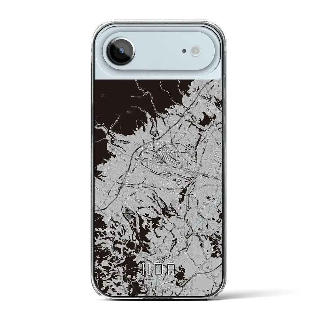 【飯田（長野県）】地図柄iPhoneケース（クリアタイプ）モノトーン・iPhone 17 Pro Max 用