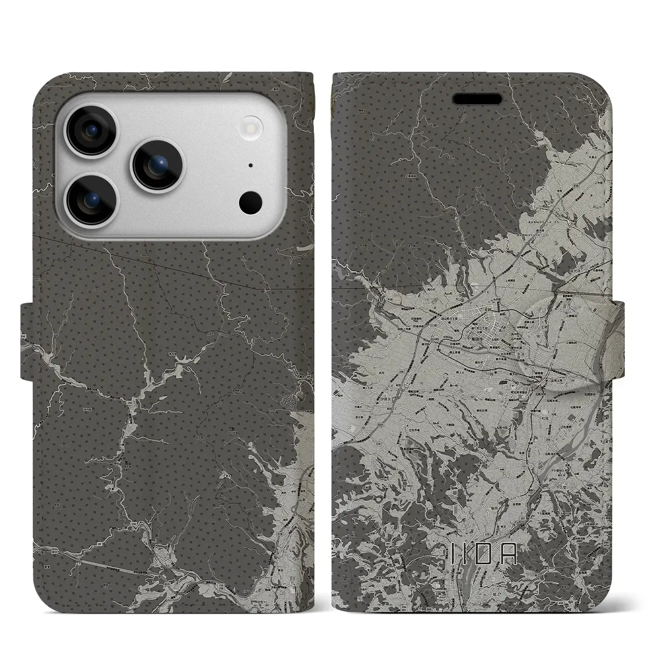 【飯田（長野県）】地図柄iPhoneケース（手帳タイプ）