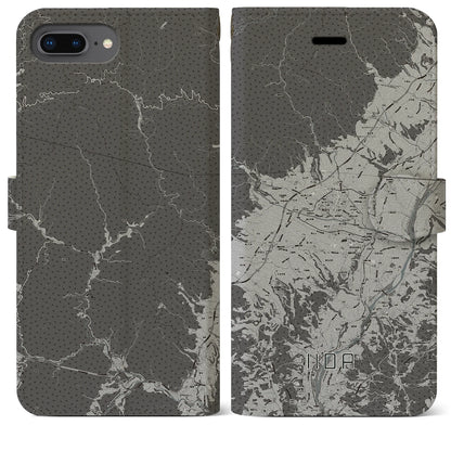 【飯田（長野県）】地図柄iPhoneケース（手帳タイプ）モノトーン・iPhone 8Plus /7Plus / 6sPlus / 6Plus 用