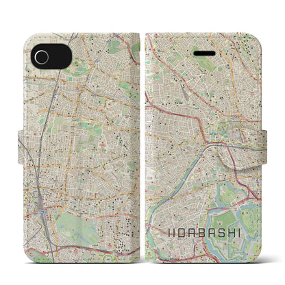 【飯田橋（東京都）】地図柄iPhoneケース（手帳タイプ）ナチュラル・iPhone SE（第3 / 第2世代） / 8 / 7 / 6s / 6 用