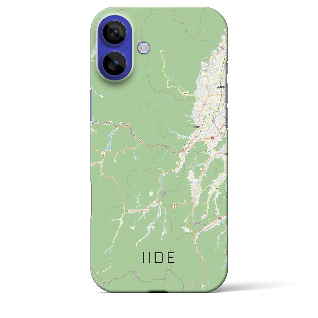 【飯豊（山形県）】地図柄iPhoneケース（バックカバータイプ）ナチュラル・iPhone 16 Pro Max 用