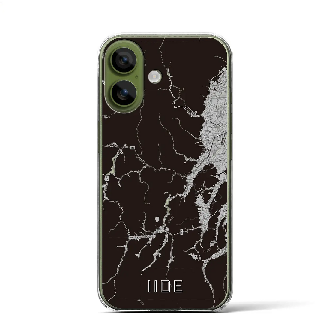 【飯豊（山形県）】地図柄iPhoneケース（クリアタイプ）モノトーン・iPhone 17 Pro Max 用