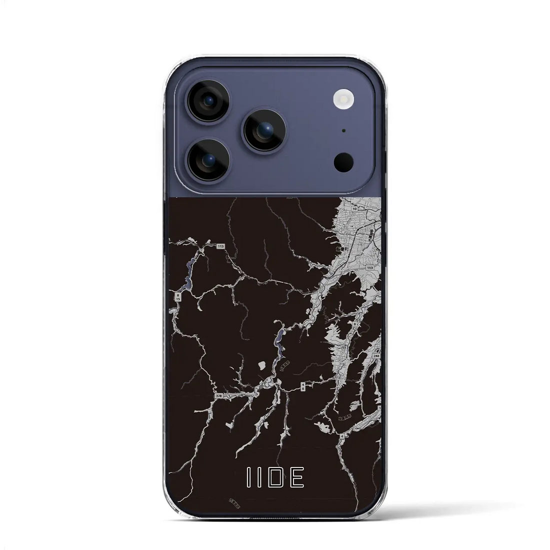 【飯豊(山形県)】地図柄iPhoneケース(クリアタイプ)モノトーン・iPhone 17 Pro Max 用