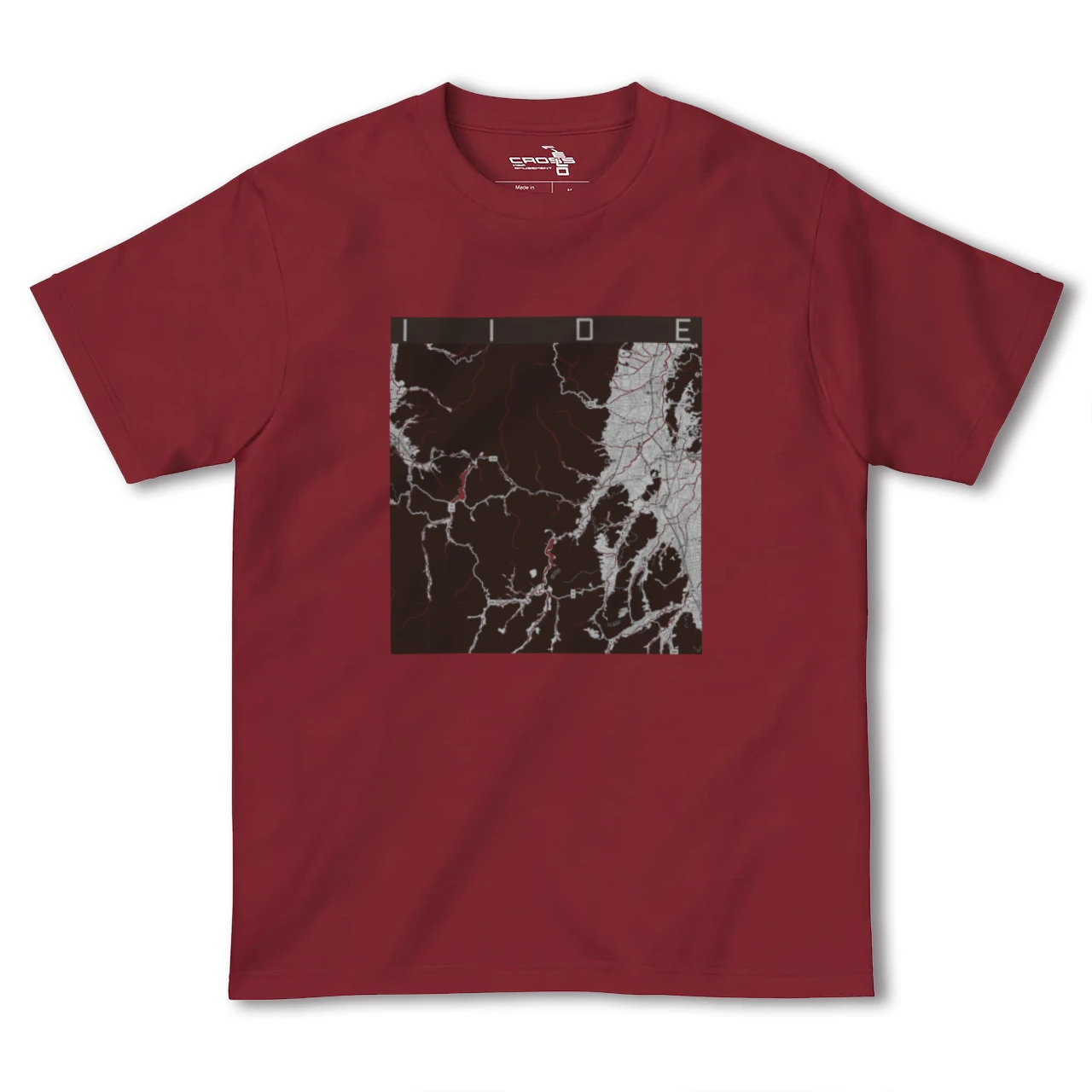 【飯豊（山形県）】地図柄ヘビーウェイトTシャツ