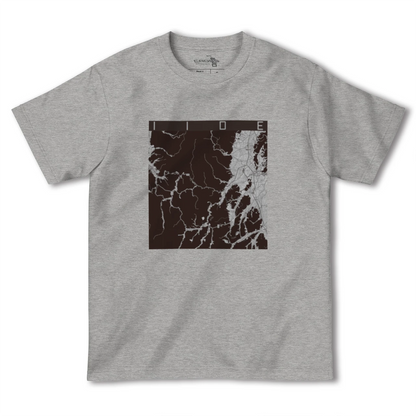 【飯豊（山形県）】地図柄ヘビーウェイトTシャツ