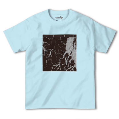 【飯豊（山形県）】地図柄ヘビーウェイトTシャツ