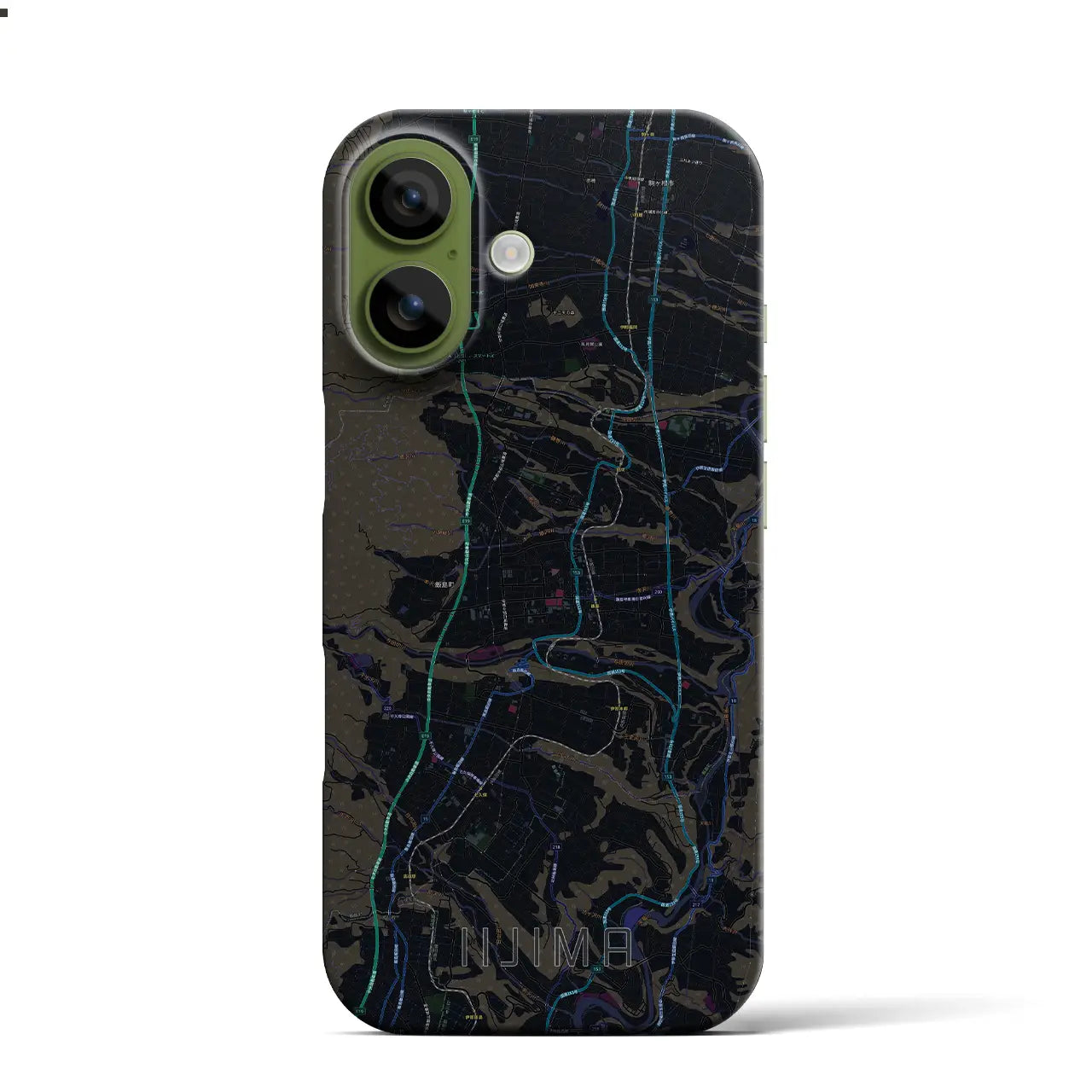 【飯島（長野県）】地図柄iPhoneケース（バックカバータイプ）