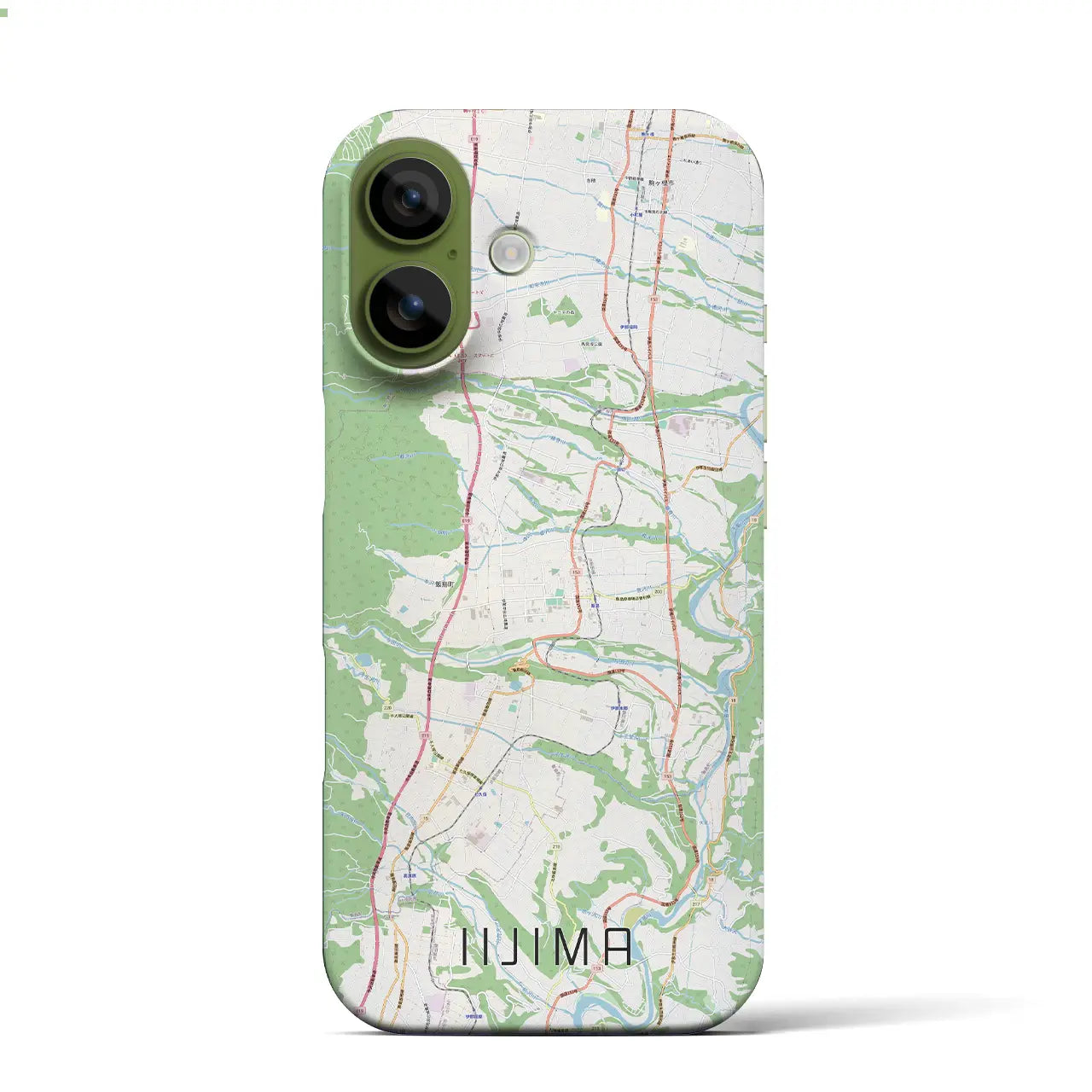 【飯島（長野県）】地図柄iPhoneケース（バックカバータイプ）