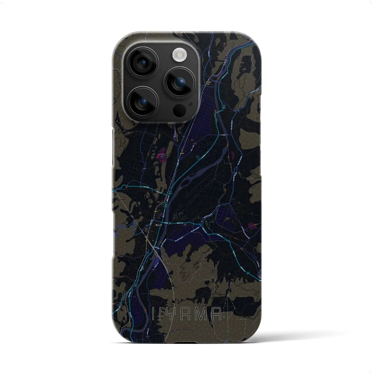 【飯山（長野県）】地図柄iPhoneケース（バックカバータイプ）