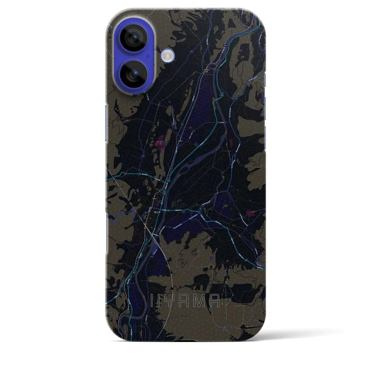 【飯山（長野県）】地図柄iPhoneケース（バックカバータイプ）