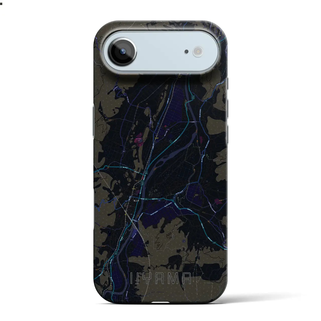 【飯山（長野県）】地図柄iPhoneケース（バックカバータイプ）