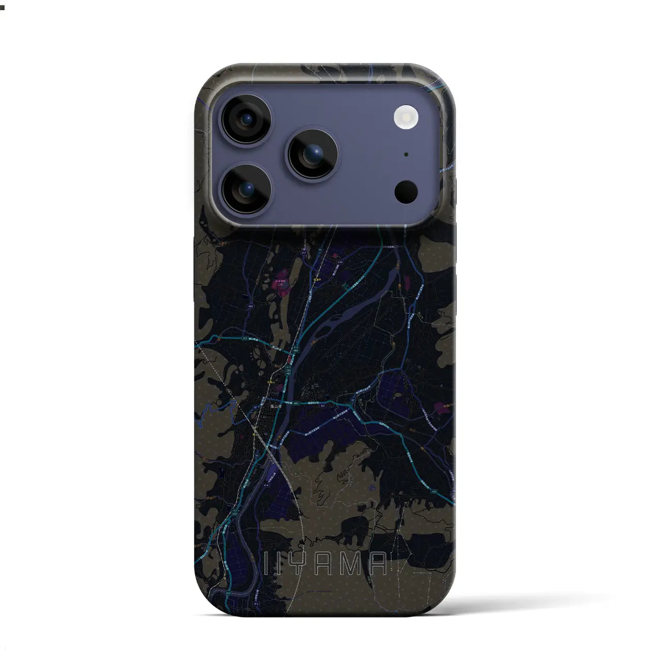 【飯山（長野県）】地図柄iPhoneケース（バックカバータイプ）