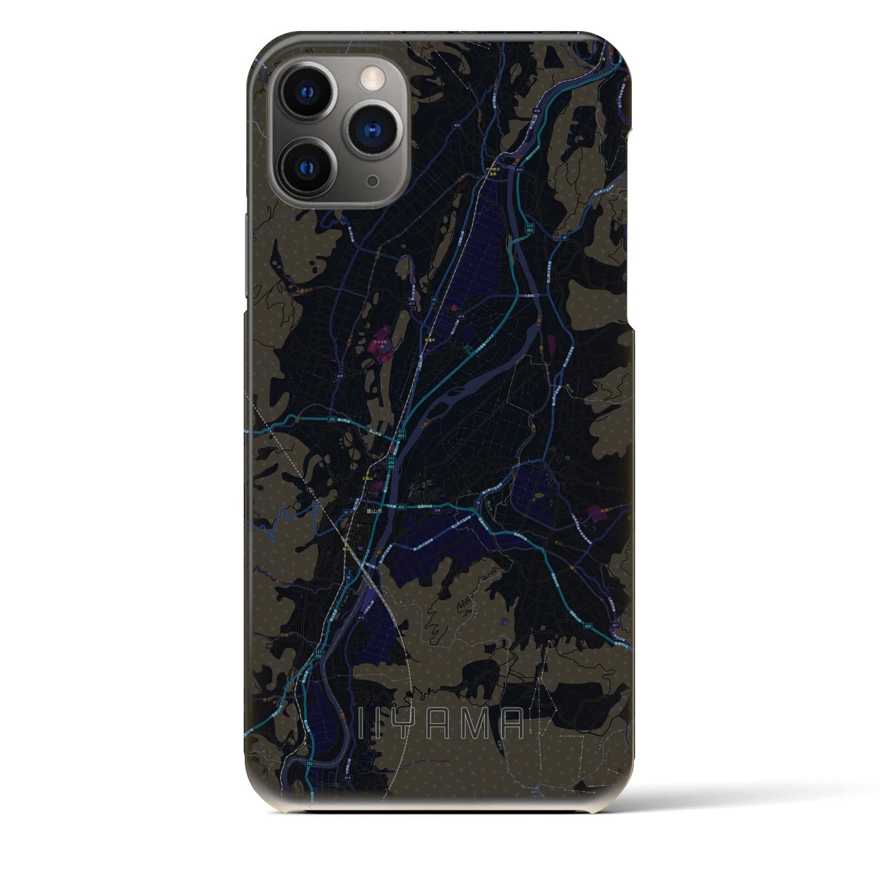 【飯山（長野県）】地図柄iPhoneケース（バックカバータイプ）