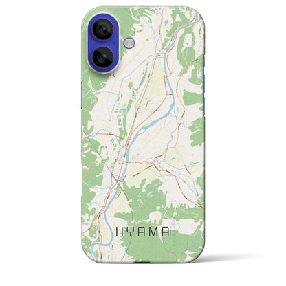 【飯山（長野県）】地図柄iPhoneケース（バックカバータイプ）ナチュラル・iPhone 16 Pro Max 用