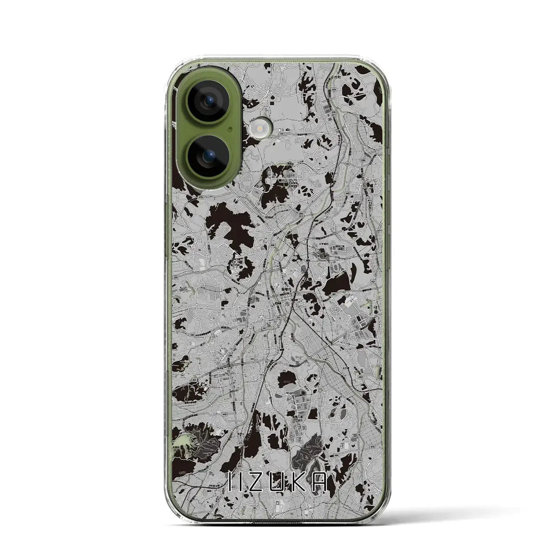 【飯塚(福岡県)】地図柄iPhoneケース(クリアタイプ)モノトーン・iPhone 17 Pro Max 用
