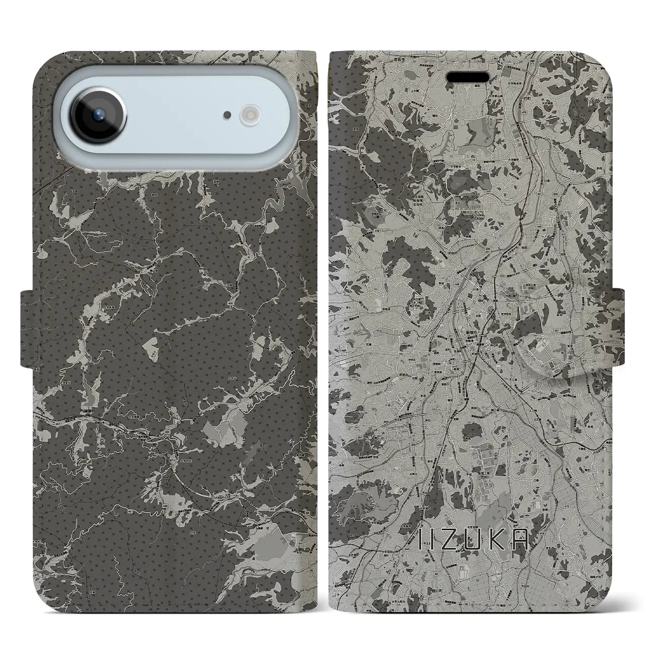 【飯塚（福岡県）】地図柄iPhoneケース（手帳タイプ）