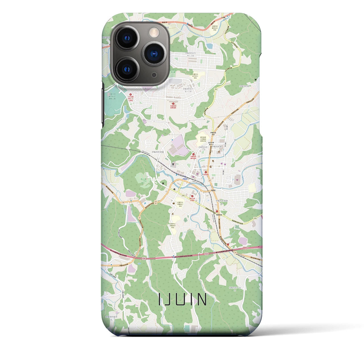 【伊集院（鹿児島県）】地図柄iPhoneケース（バックカバータイプ）