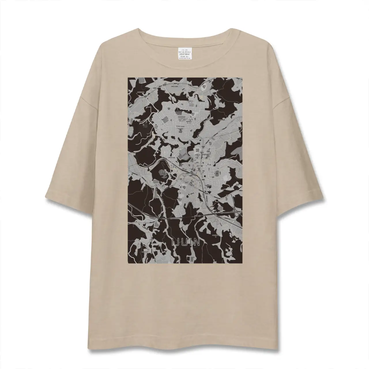 【伊集院（鹿児島県）】地図柄ビッグシルエットTシャツ