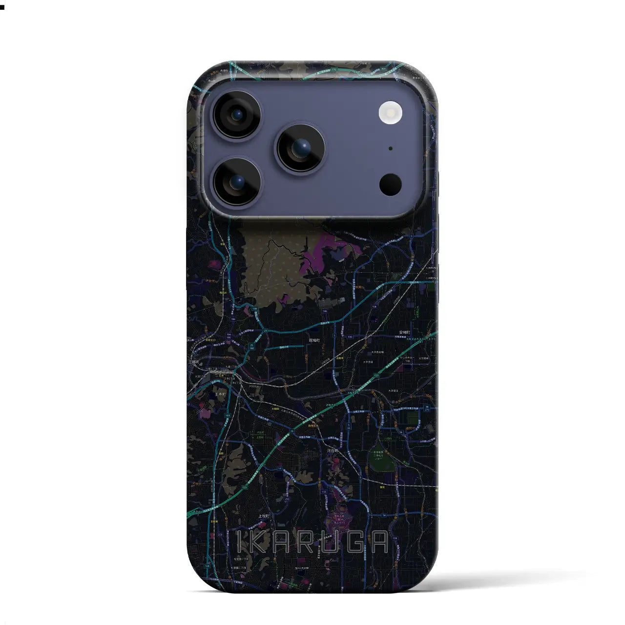 【斑鳩（奈良県）】地図柄iPhoneケース（バックカバータイプ）