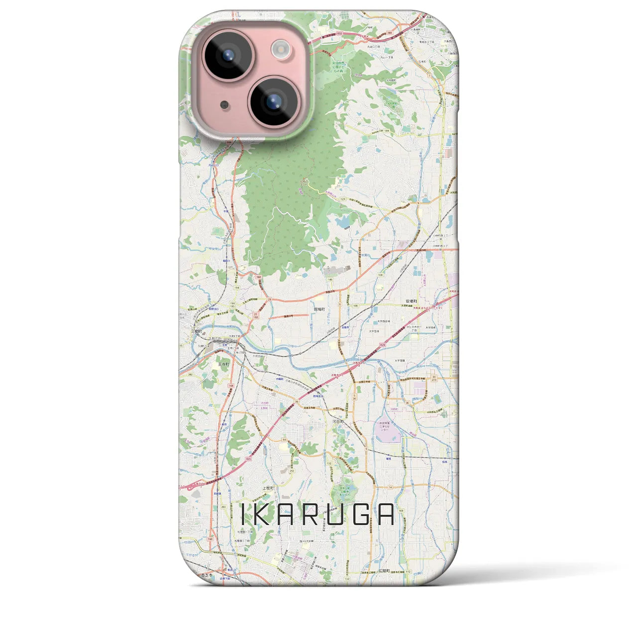 【斑鳩（奈良県）】地図柄iPhoneケース（バックカバータイプ）