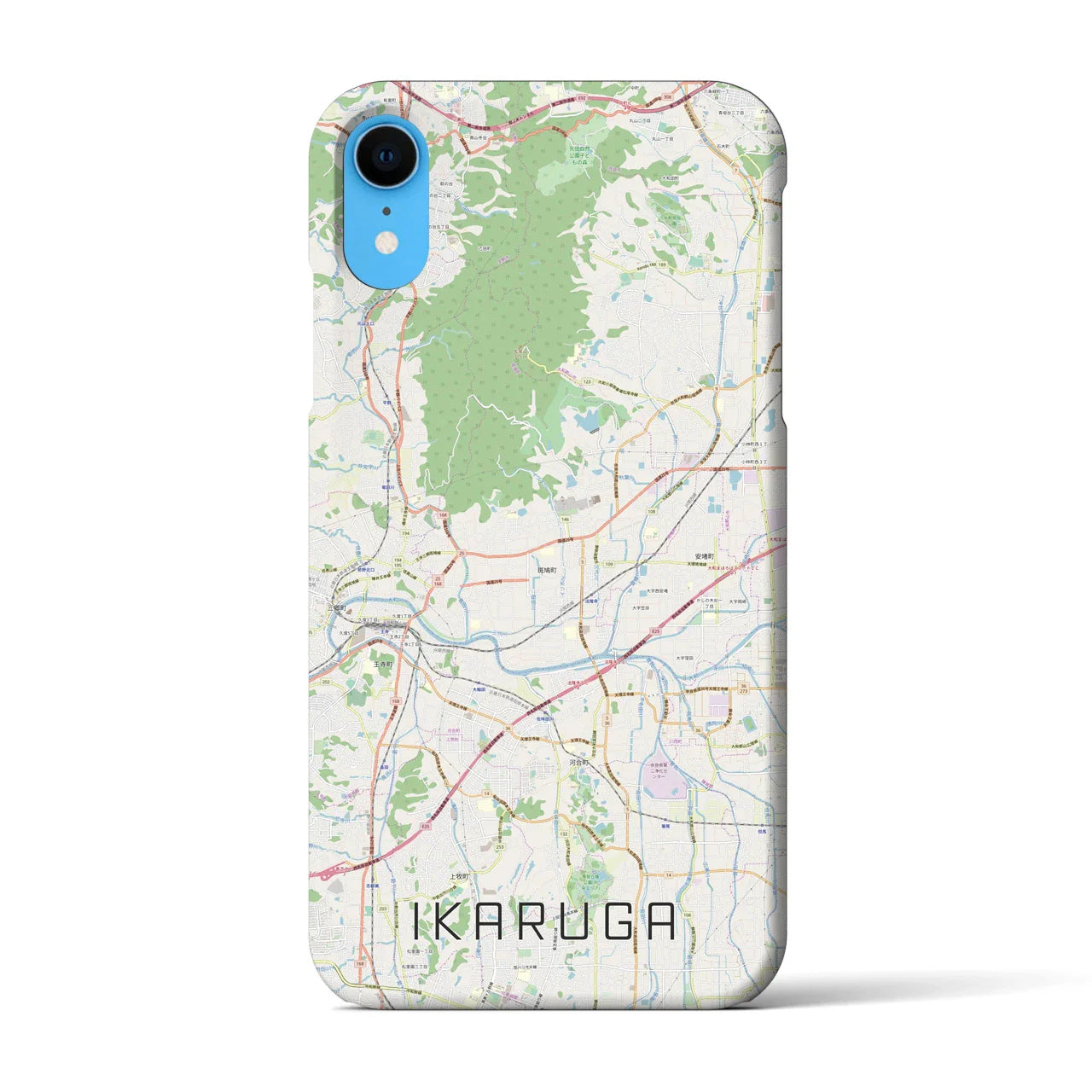 【斑鳩（奈良県）】地図柄iPhoneケース（バックカバータイプ）