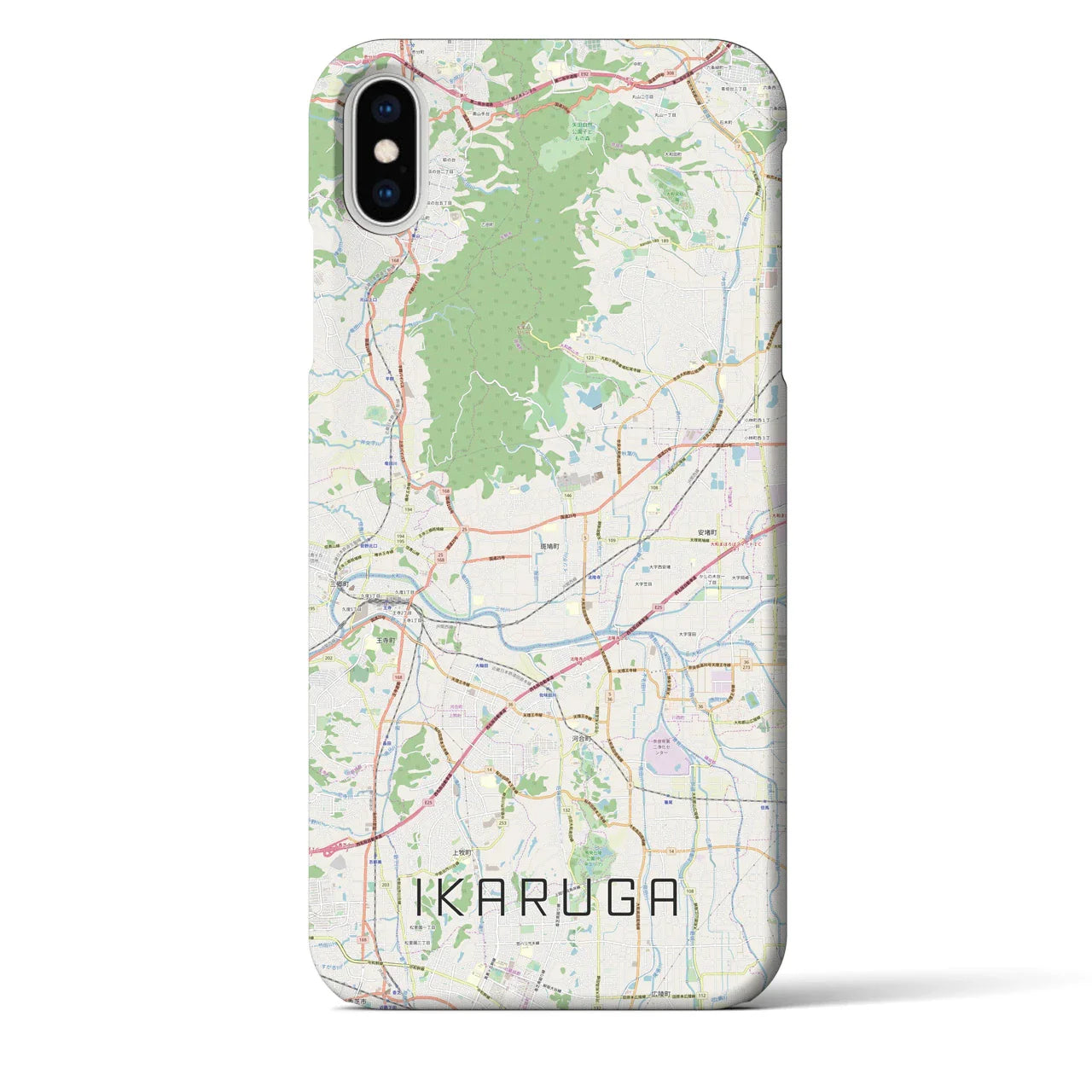 【斑鳩（奈良県）】地図柄iPhoneケース（バックカバータイプ）