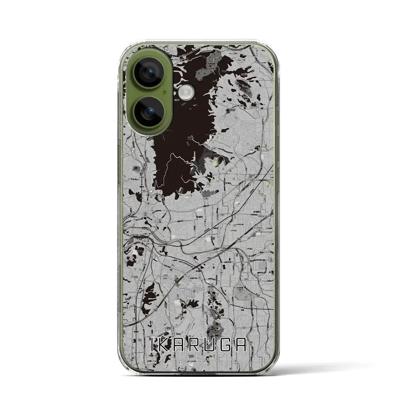 【斑鳩（奈良県）】地図柄iPhoneケース（クリアタイプ）