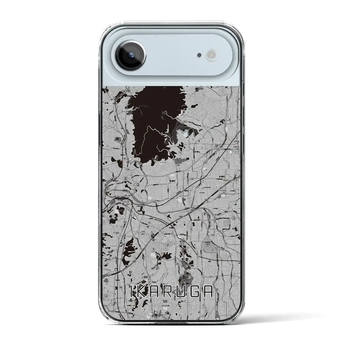 【斑鳩（奈良県）】地図柄iPhoneケース（クリアタイプ）モノトーン・iPhone 17 Pro Max 用