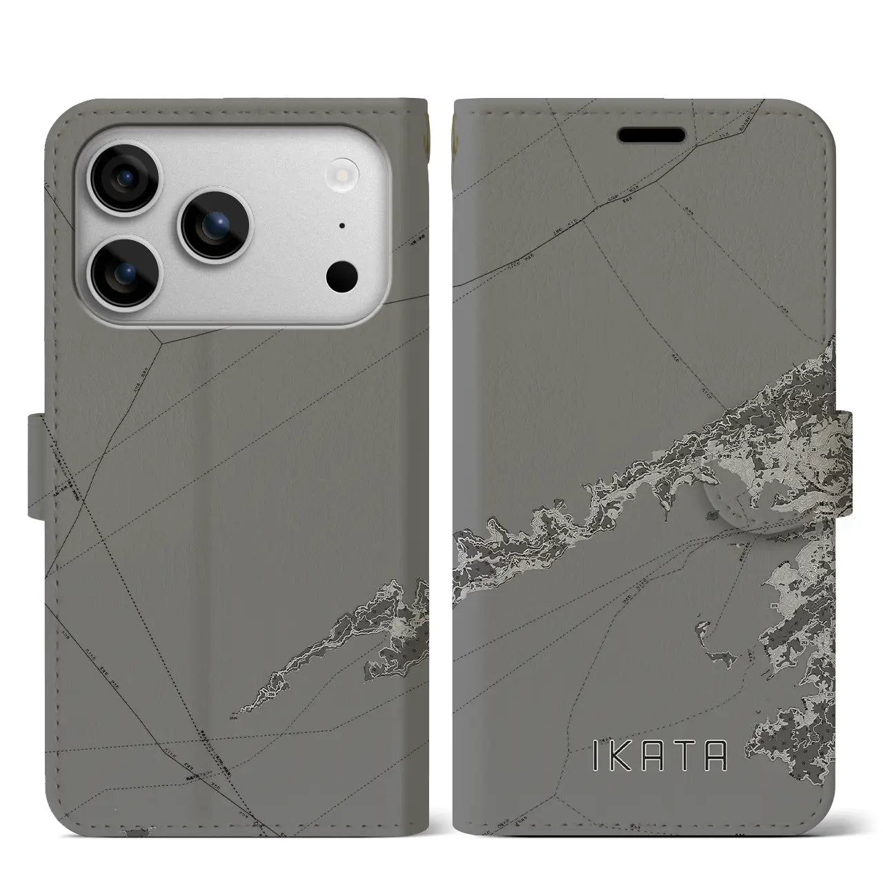 【伊方（愛媛県）】地図柄iPhoneケース（手帳タイプ）