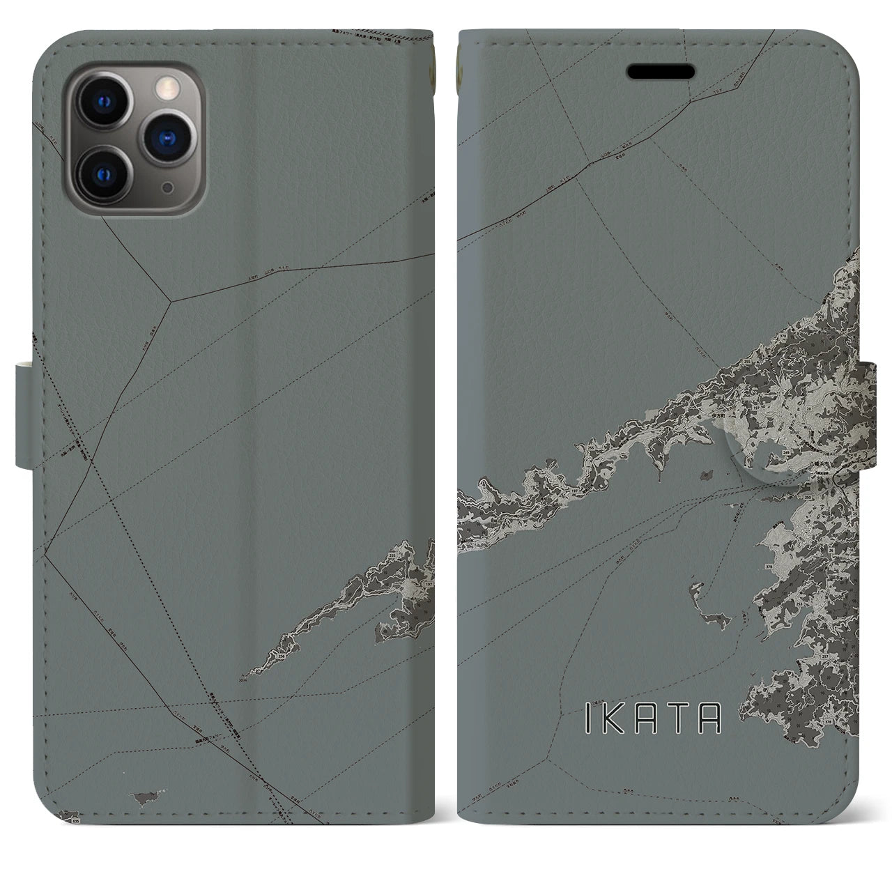 【伊方（愛媛県）】地図柄iPhoneケース（手帳タイプ）