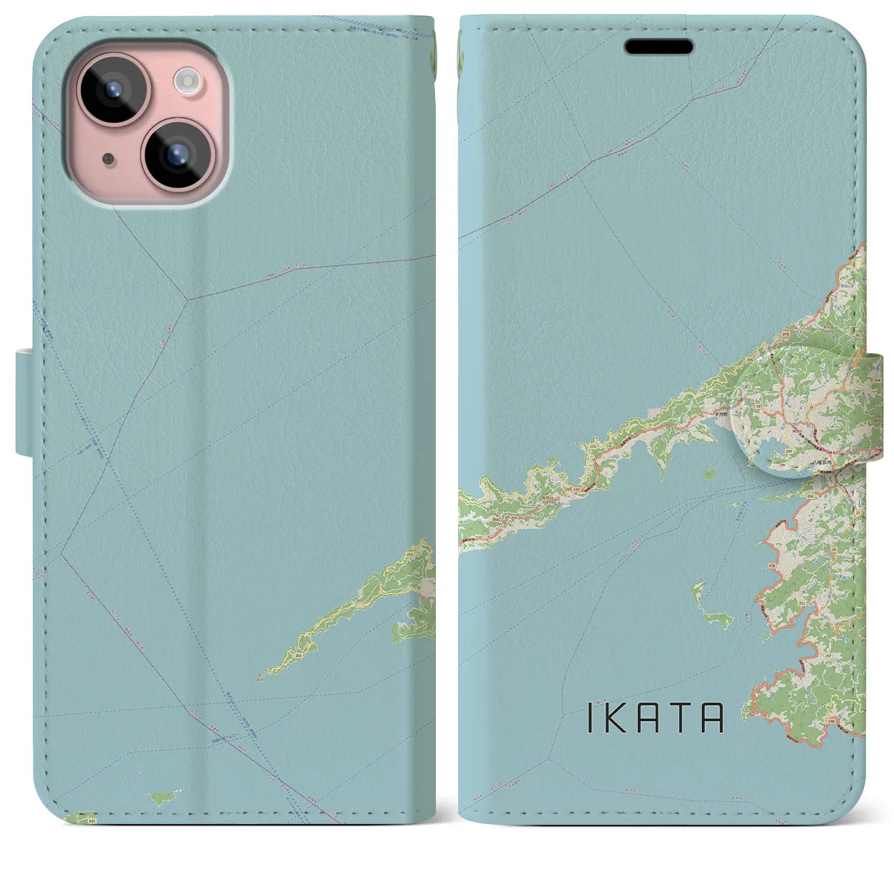 【伊方（愛媛県）】地図柄iPhoneケース（手帳タイプ）
