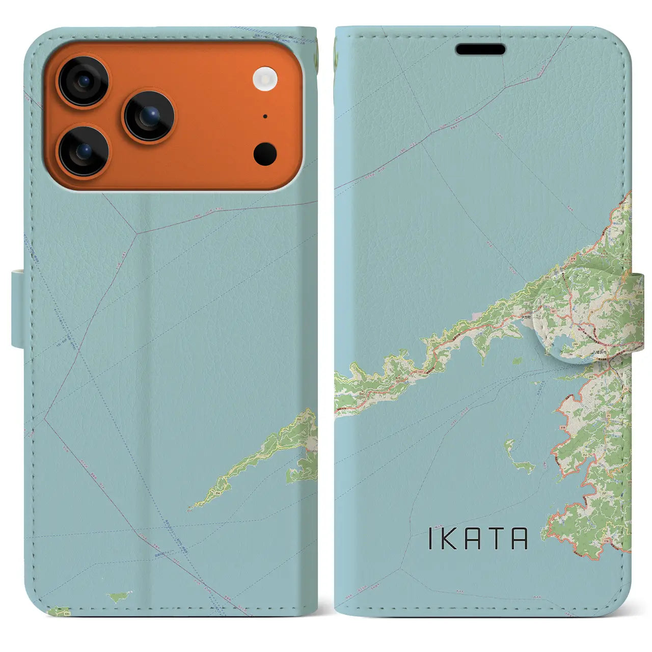 【伊方（愛媛県）】地図柄iPhoneケース（手帳タイプ）