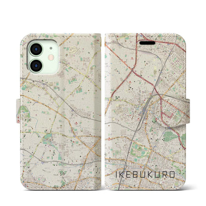 【池袋（東京都）】地図柄iPhoneケース（手帳タイプ）ナチュラル・iPhone 12 mini 用