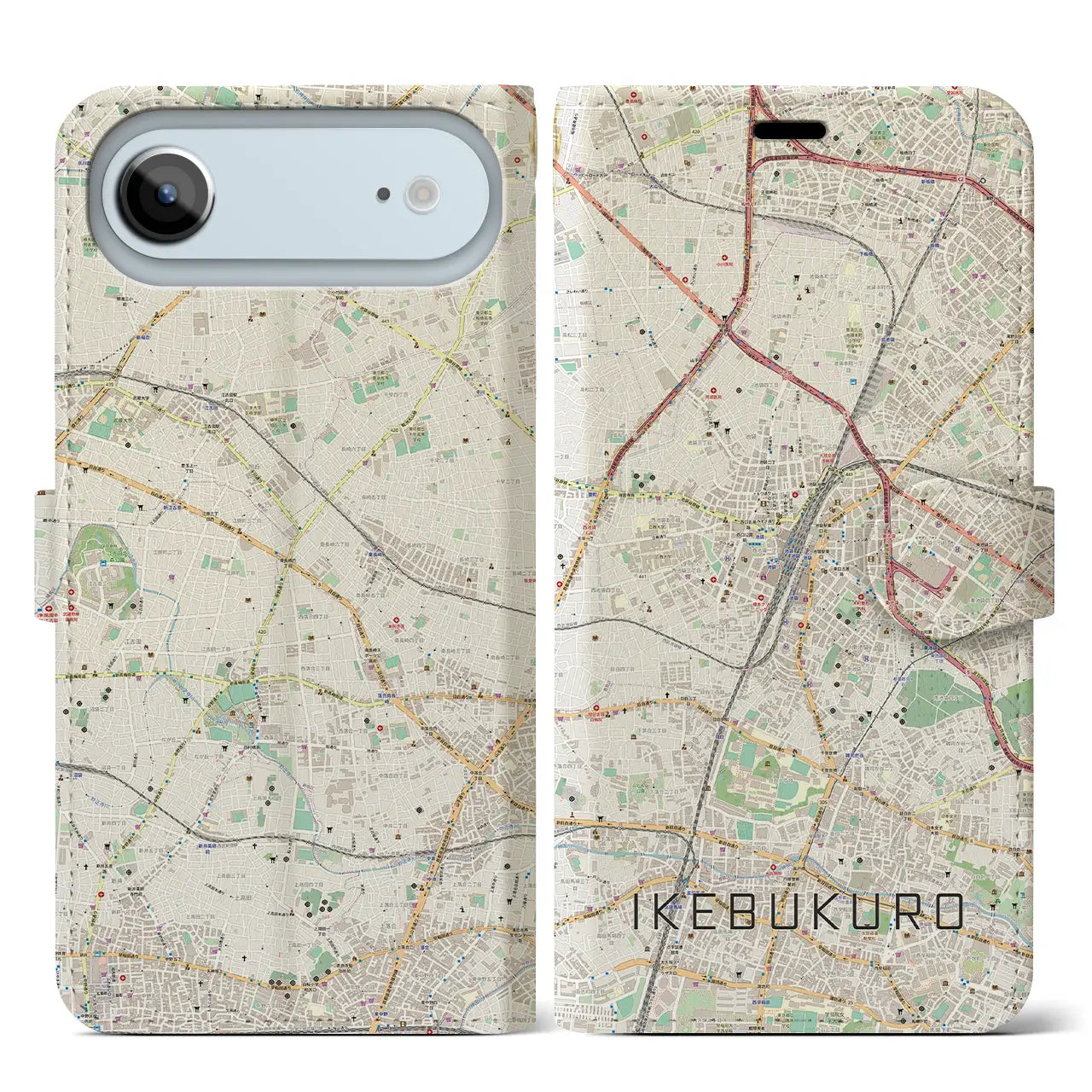 【池袋（東京都）】地図柄iPhoneケース（手帳タイプ）