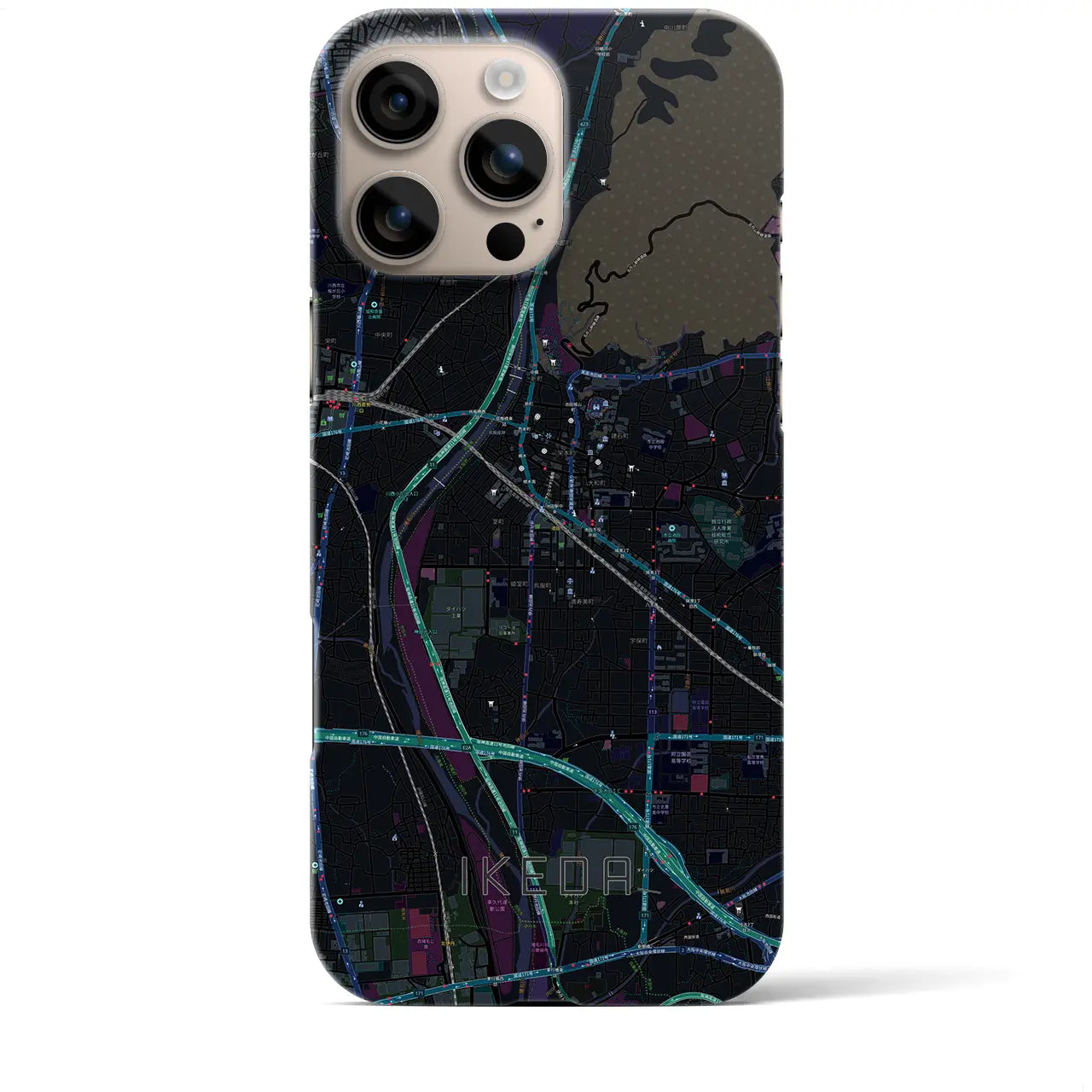 【池田（大阪府）】地図柄iPhoneケース（バックカバータイプ）