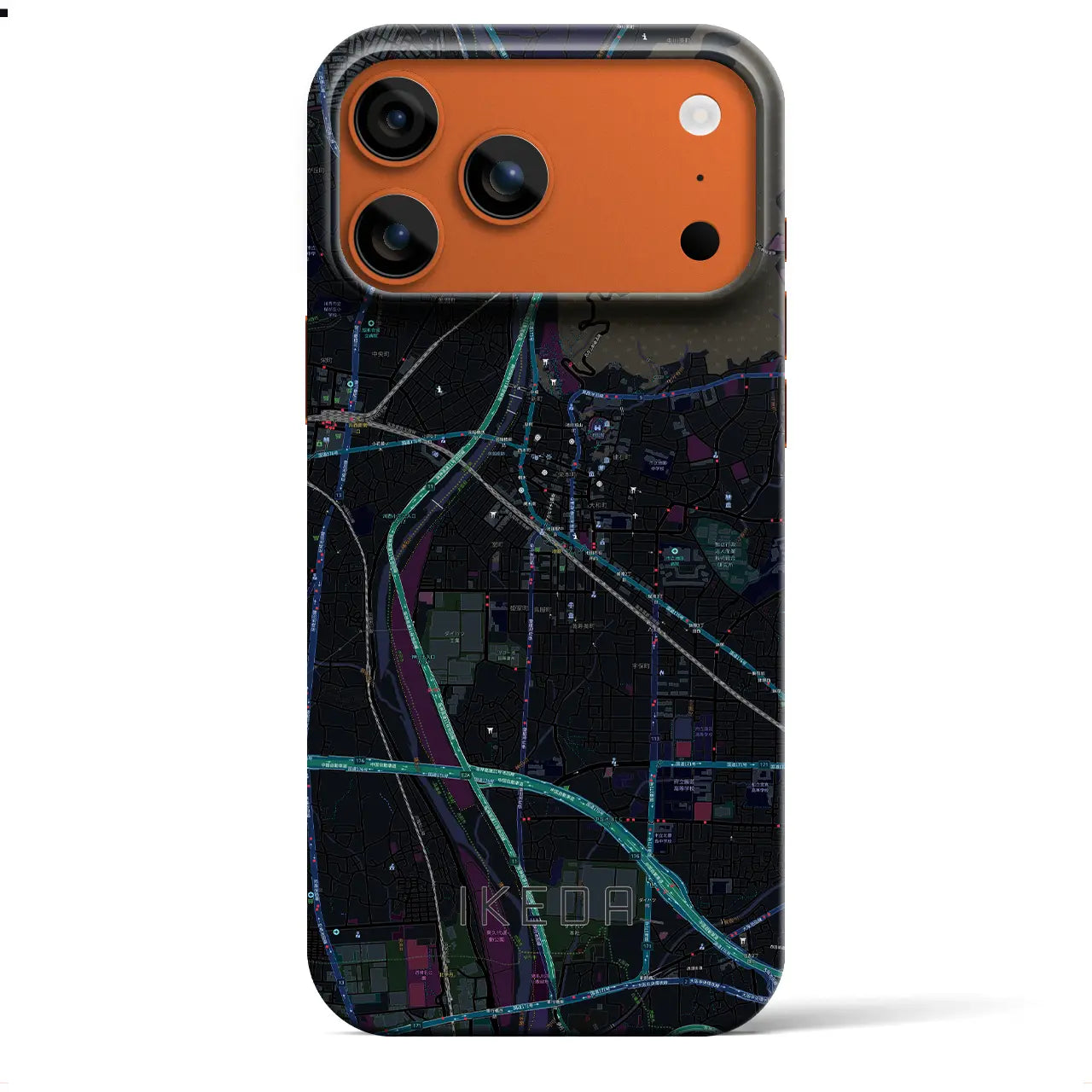 【池田（大阪府）】地図柄iPhoneケース（バックカバータイプ）