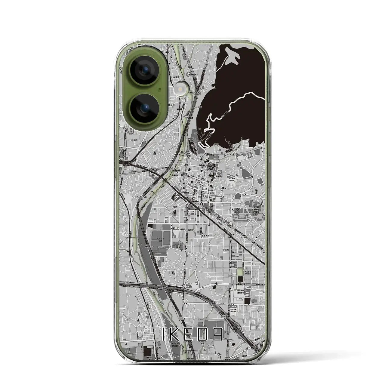 【池田（大阪府）】地図柄iPhoneケース（クリアタイプ）