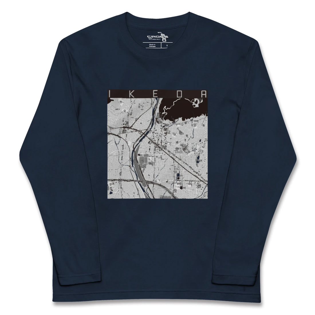 【池田（大阪府）】地図柄ロングスリーブTシャツ