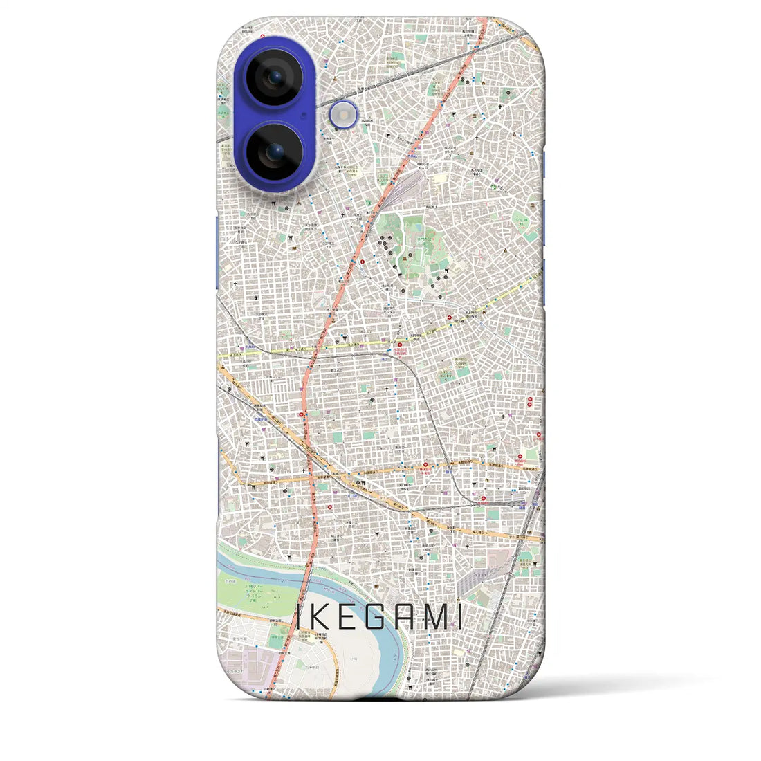 【池上(東京都)】地図柄iPhoneケース(バックカバータイプ)ナチュラル・iPhone 16 Pro Max 用