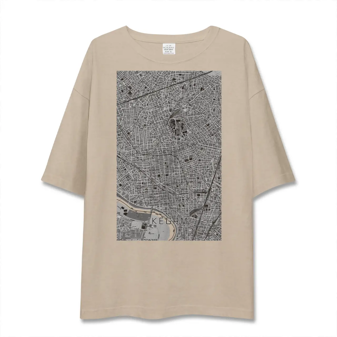 【池上（東京都）】地図柄ビッグシルエットTシャツ