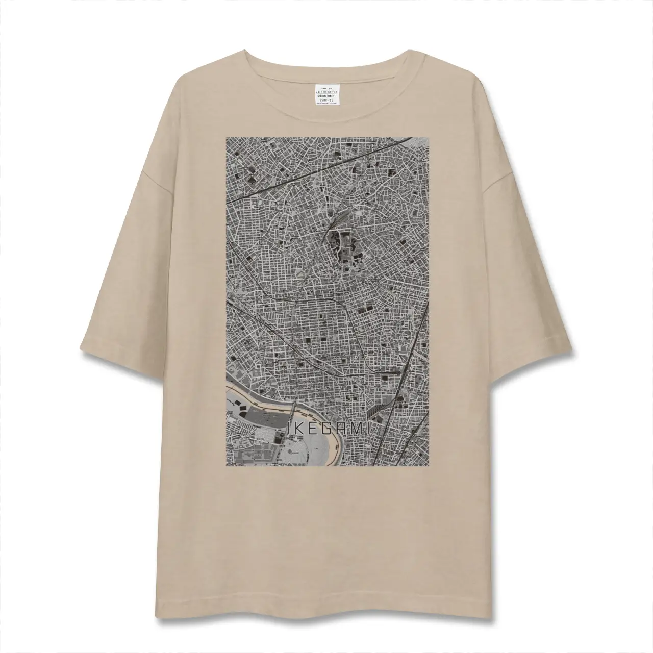 【池上（東京都）】地図柄ビッグシルエットTシャツ