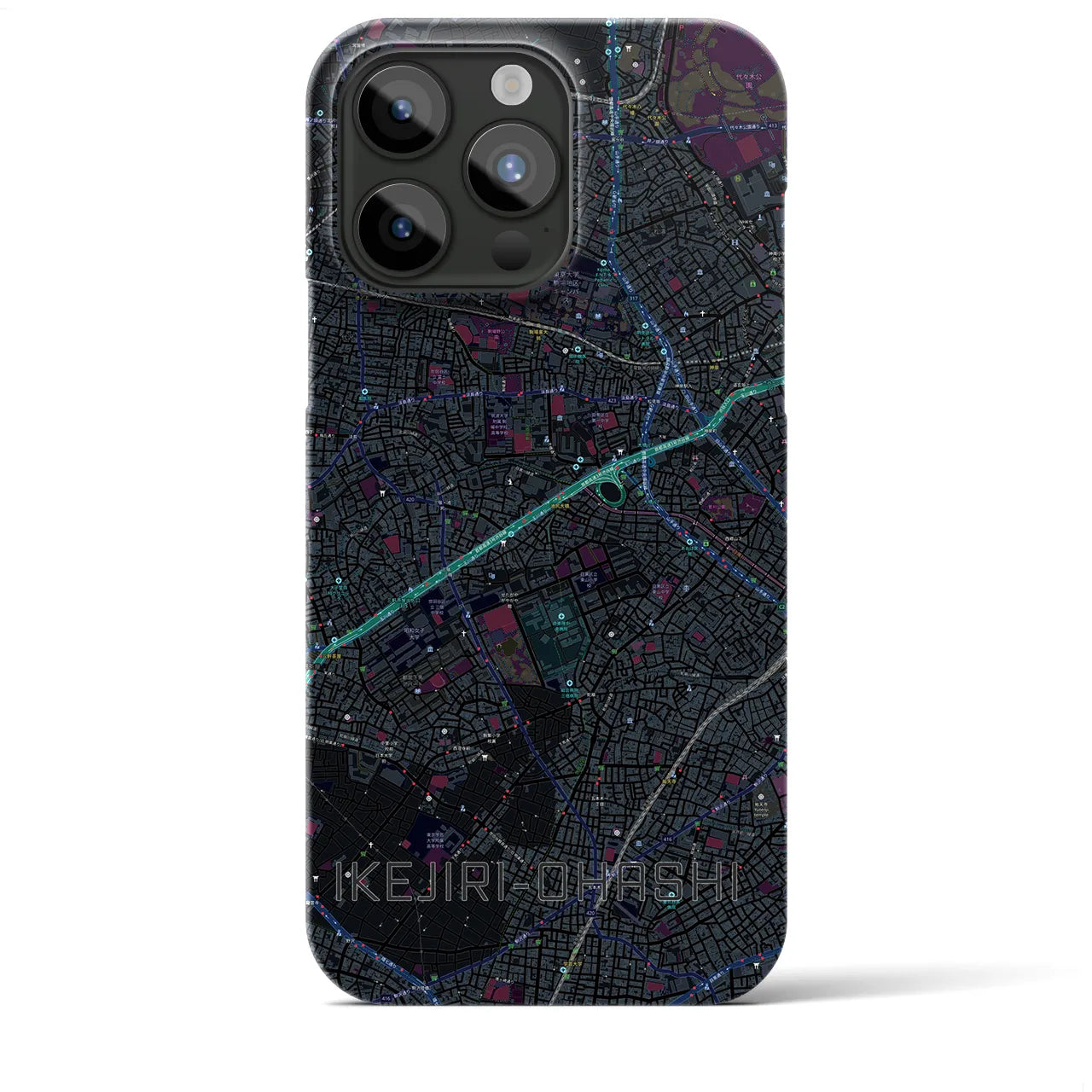 【池尻大橋（東京都）】地図柄iPhoneケース（バックカバータイプ）