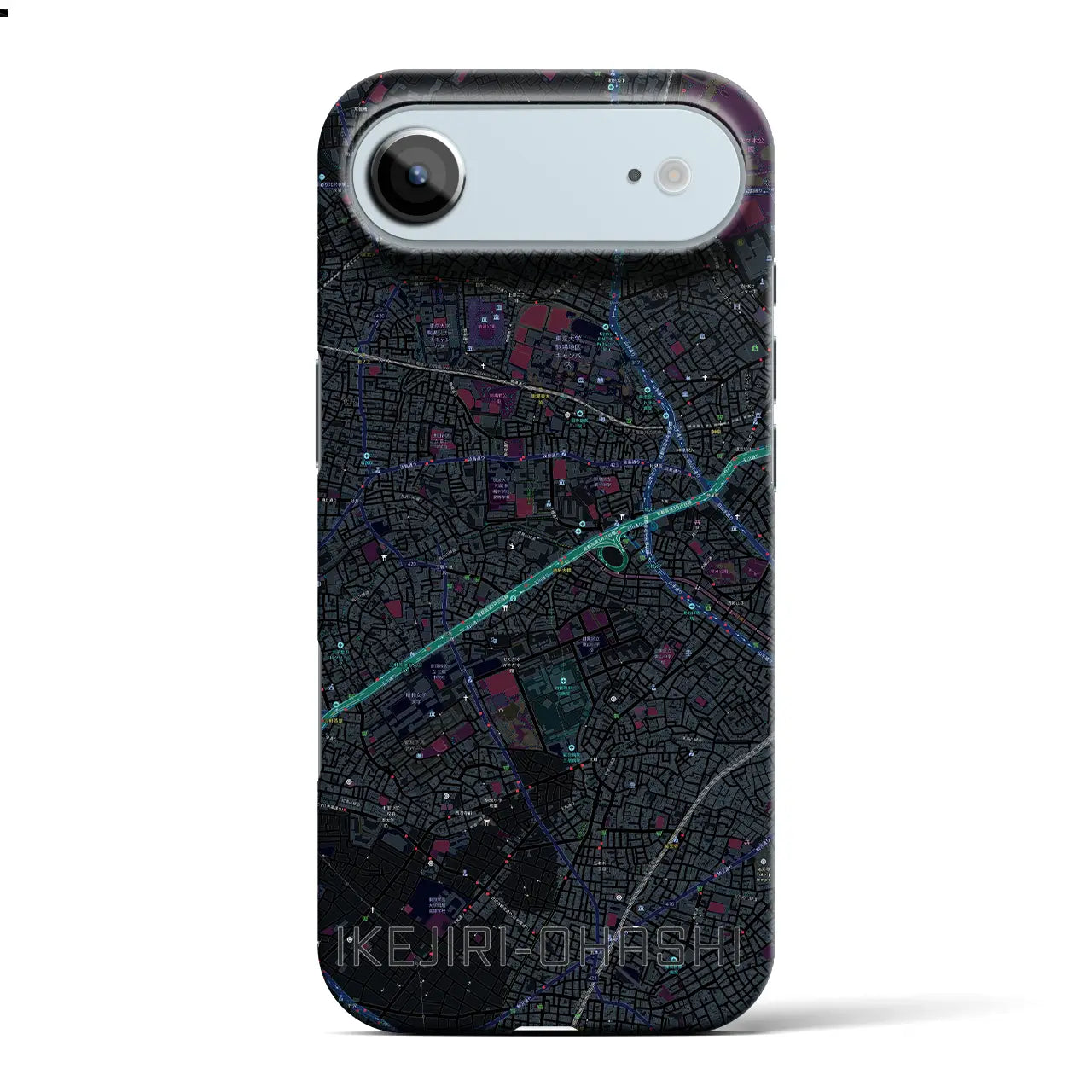 【池尻大橋（東京都）】地図柄iPhoneケース（バックカバータイプ）