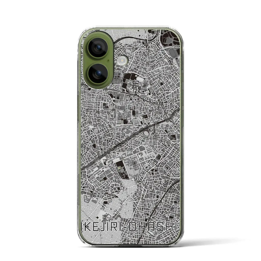 【池尻大橋（東京都）】地図柄iPhoneケース（クリアタイプ）モノトーン・iPhone 17 Pro Max 用