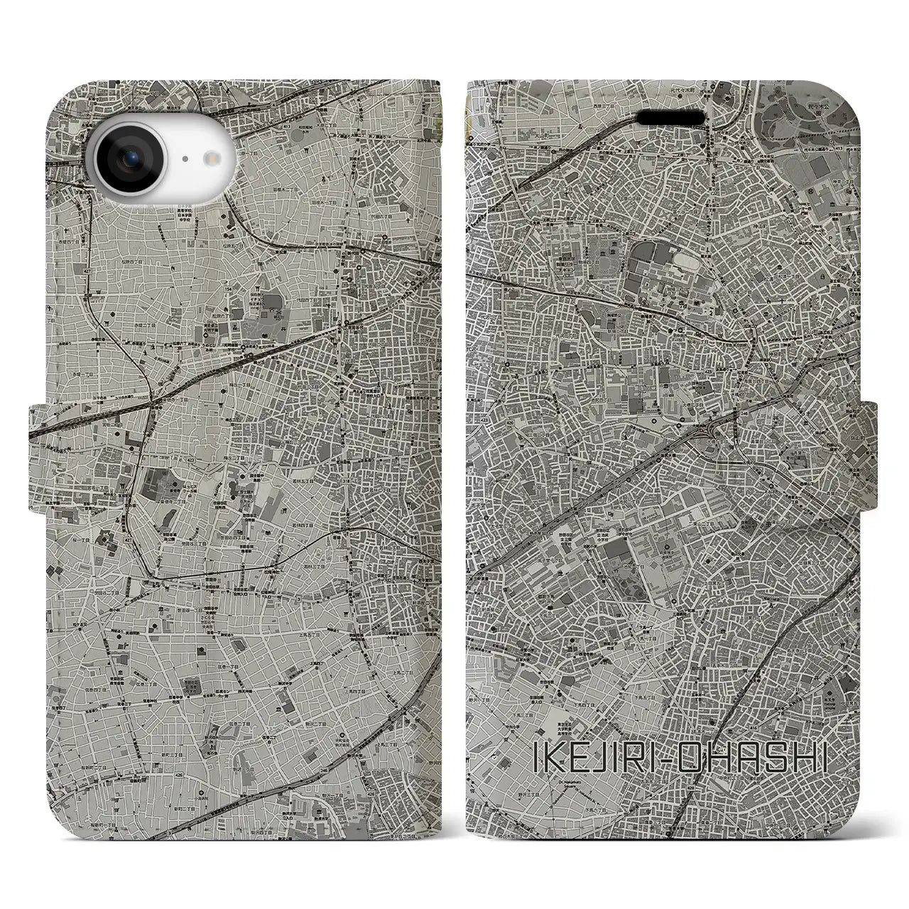 【池尻大橋（東京都）】地図柄iPhoneケース（手帳タイプ）