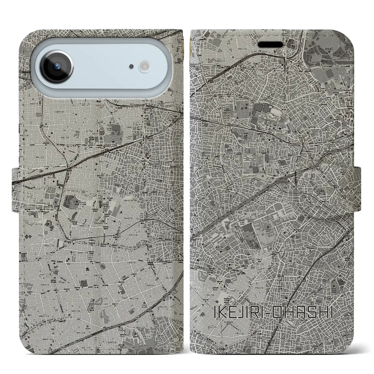 【池尻大橋（東京都）】地図柄iPhoneケース（手帳タイプ）