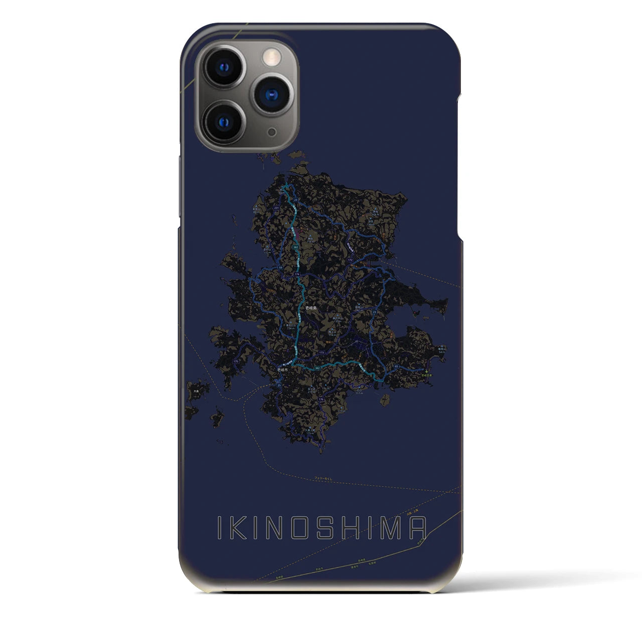 【壱岐島（長崎県）】地図柄iPhoneケース（バックカバータイプ）