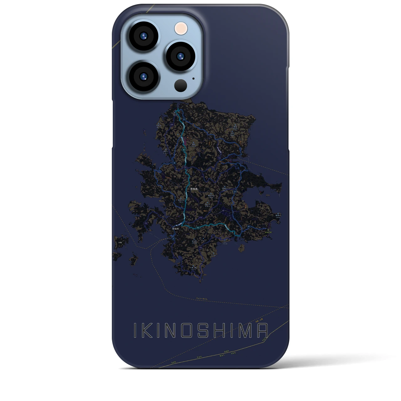 【壱岐島（長崎県）】地図柄iPhoneケース（バックカバータイプ）